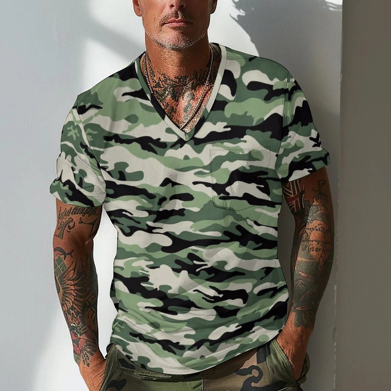 Summer Men's Design Camouflage Breathable Loose Fashion Short Sleeve view 10