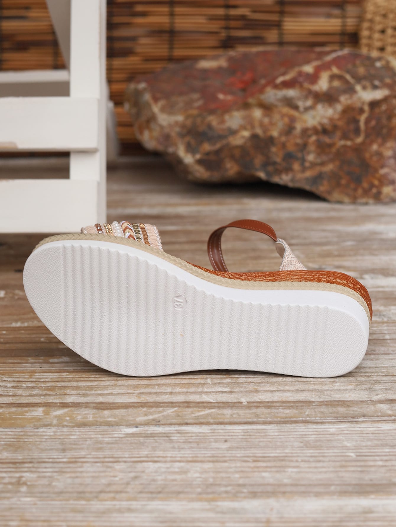 Women's Large Hemp Rope Edge Sole Sponge Cake Thick Sole Sandals view 2