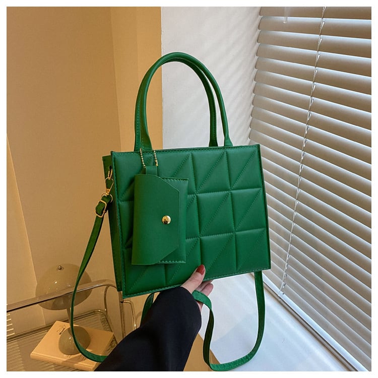 Fashion Plaid Shoulder With Small Wallet Simple Elegant Portable Square Tots Women's Handbag view 5