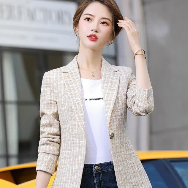 Korean Style British Casual Plaid Short Suit view 3