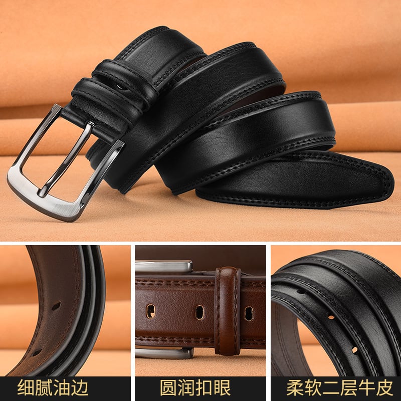 Men's Pin Buckle Cowhide Belt Business Fashion And Leisure view 4
