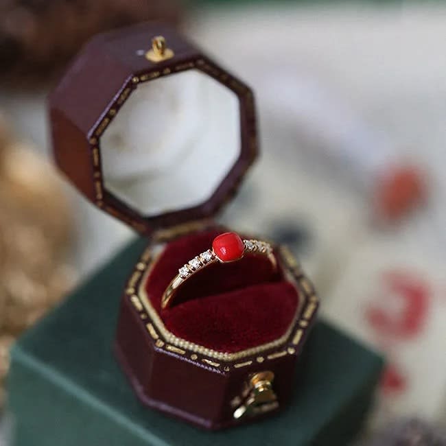 Vintage Raspberry Ruby Diamond Plated S925 Silver Ring Female view 3