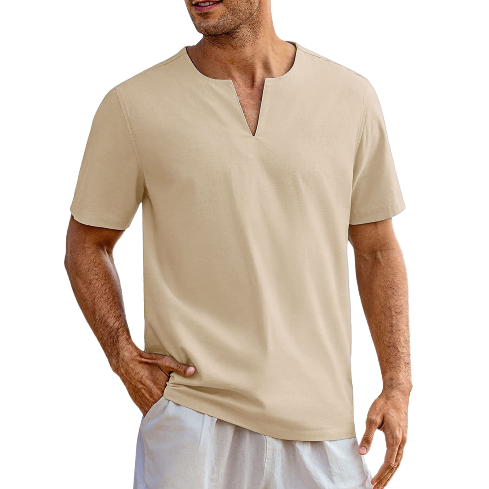 Men's Solid Color Short Sleeve Youth Popularity Casual view 6