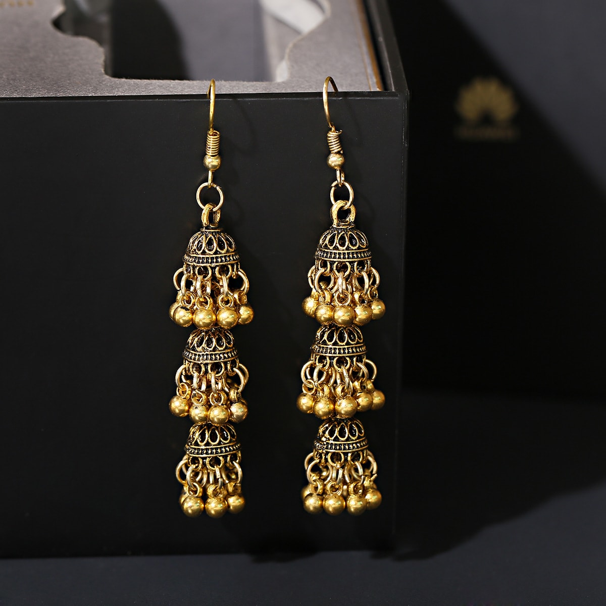 Fashion Retro Bell Tassel Indonesian Ethnic Style Multi-layer Earrings view 2