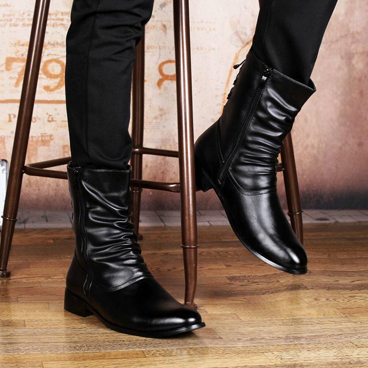 British Fashion Leather Pointed Men's Boots view 6