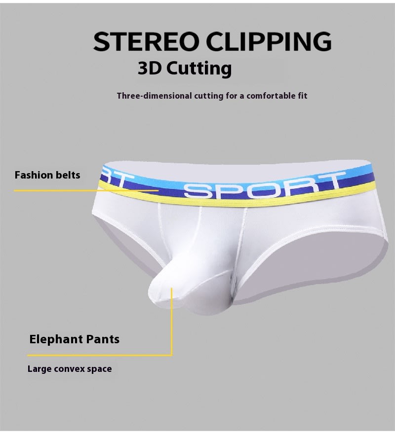 Sexy Three-dimensional Bullet Separation Bag Men's Underwear Panties Nylon Breathable Elastic Ice Silk Fabric view 9