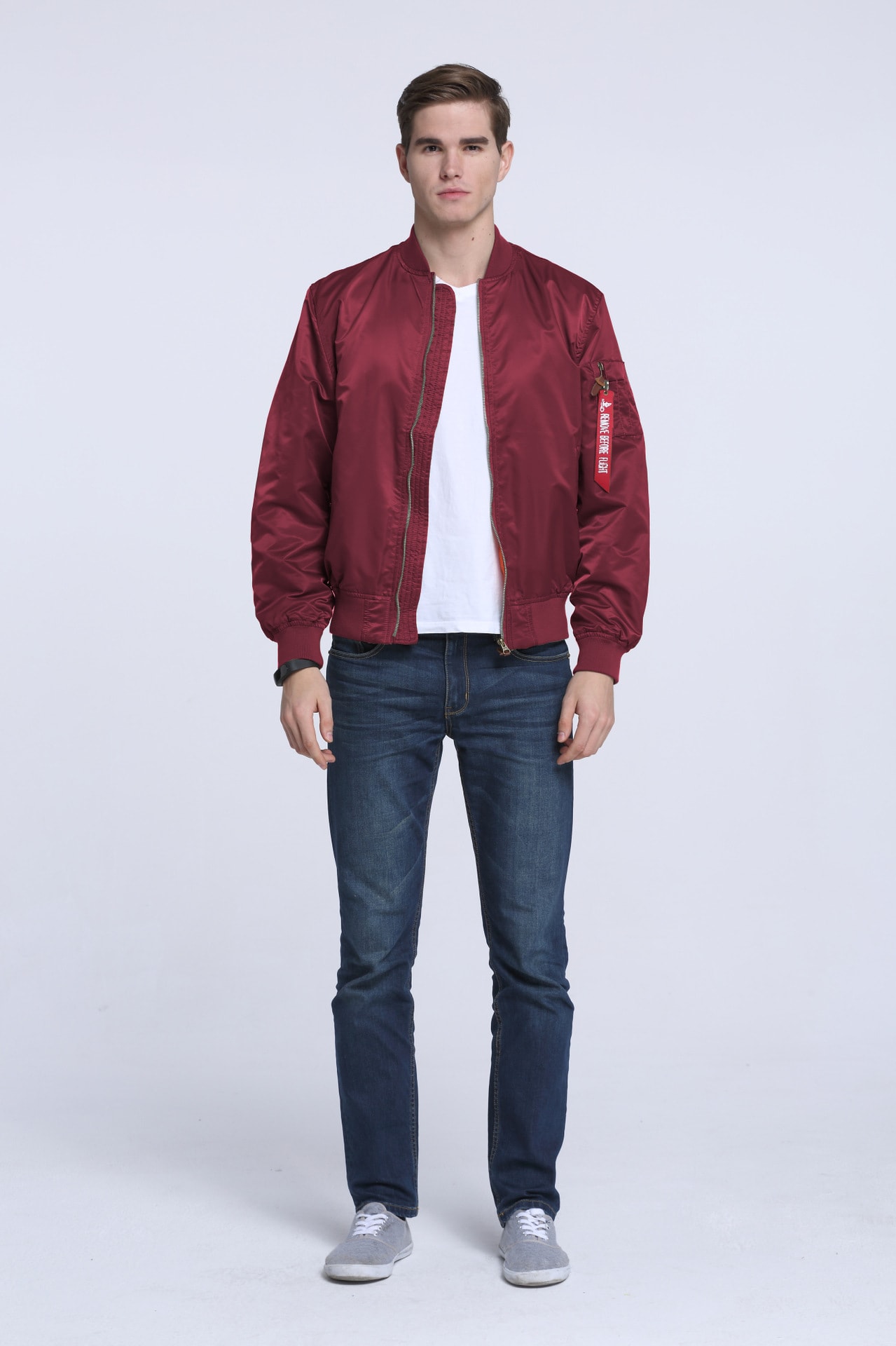 Men's Sports Casual Stand Collar Air Force MA1 Pilot Jacket Men's Baseball Jersey view 26