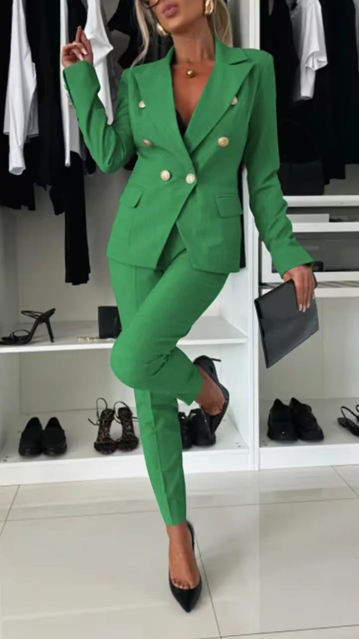 New All-matching Casual Suit Lapel Button-down Jacket And Slim-fit Trousers For Women's Office Business Set Clothing view 19