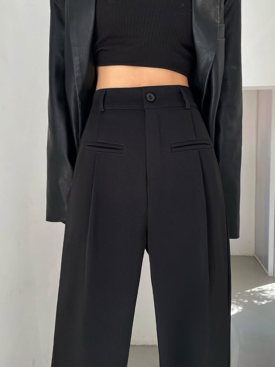 Casual High Waist Drooping Suit Mopping Purple Pants view 8