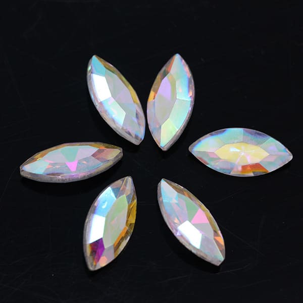 Horse Eye Crystal Pointed Glass Silver Bottom Loose Diamond view 9
