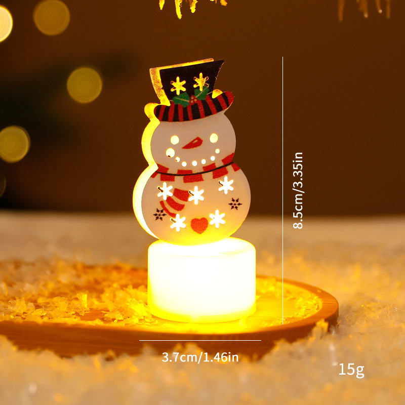 LED Electronic Candle Lights Christmas Trees Santa Claus Snowmen Creative Candles Small Night Lights Home Decorative Ornaments view 14