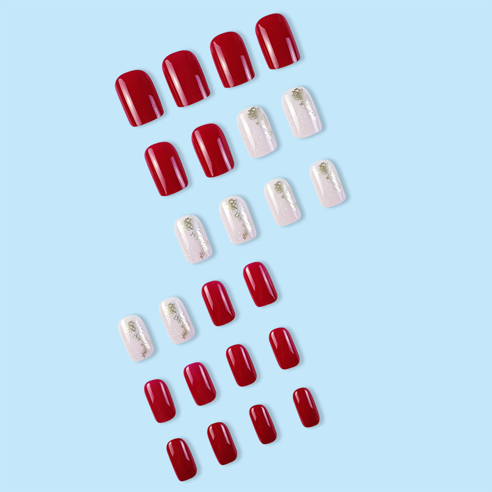 Christmas Jelly Glue Nail Sticker Wear Fake Nails view 6