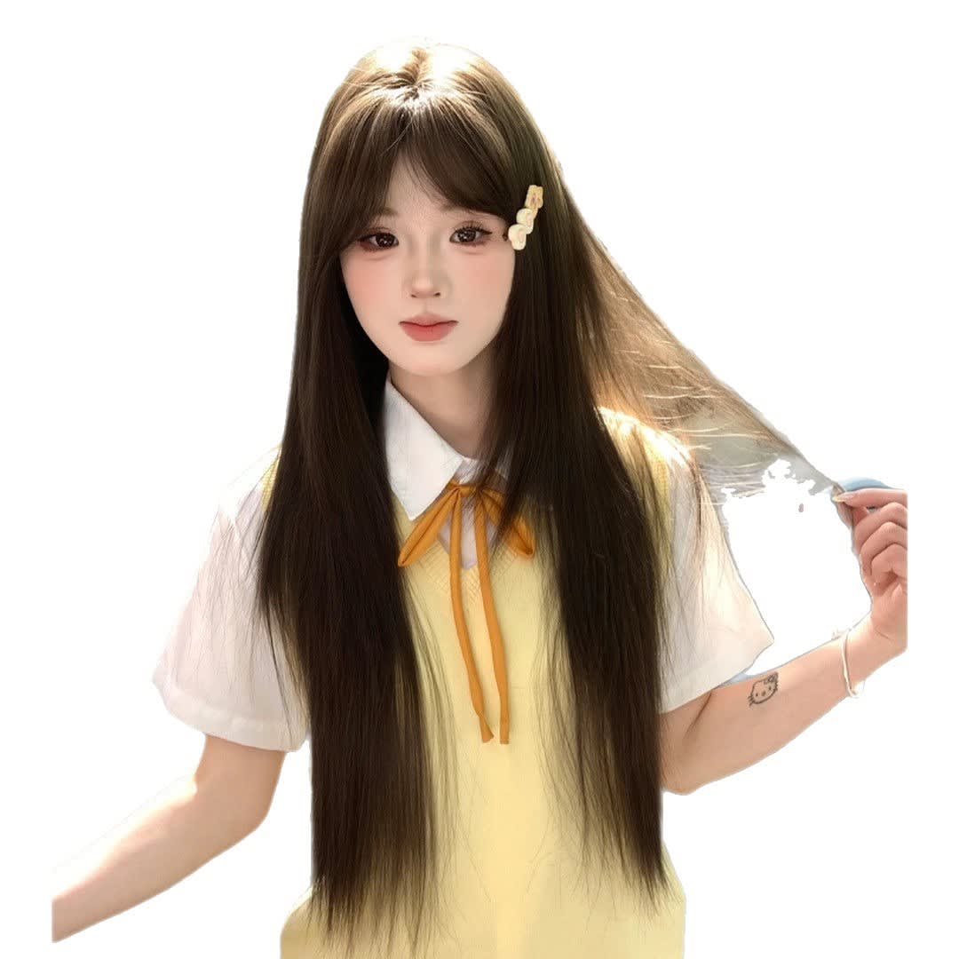 Full Repair Inner Angle High Level Long Straight Hair Full-head Wig view 7
