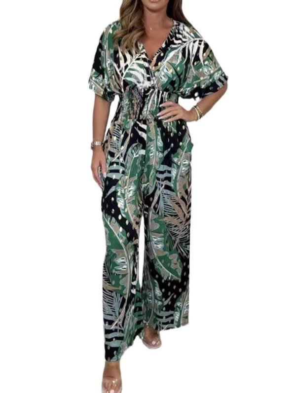 Women's Print Holiday Loose Wide Leg Jumpsuit view 12