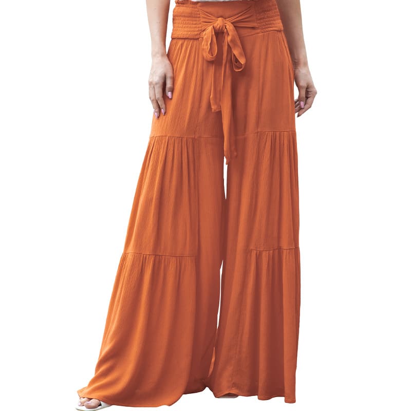 Fashionable Waist Smocking Bundle Trousers For Women view 3