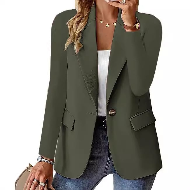 Fashion Casual Women Blazer Long-sleeved Solid Color Casual Cardigan Small Suit Jacket For Women Elegant Office Lady Outerwear view 4