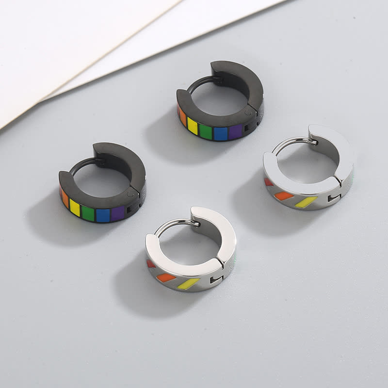 Stainless Steel Fashion Creative Rainbow Geometric Earrings view 21