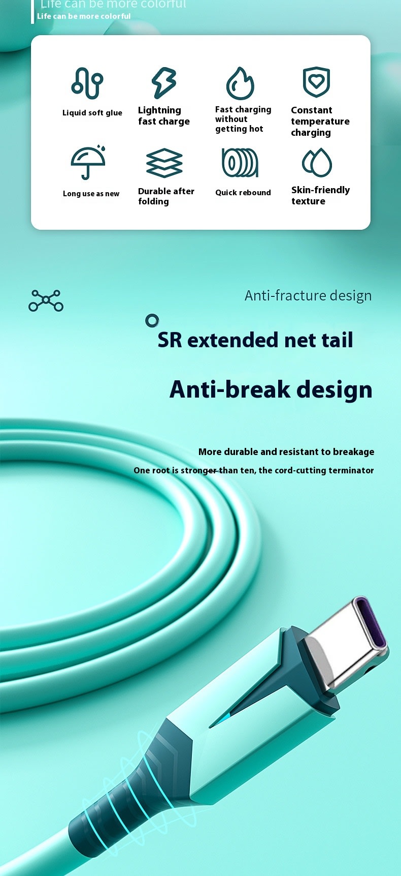 Liquid Flexible Glue With Light Mobile Phone Charging Fast Charge Data Cable view 6
