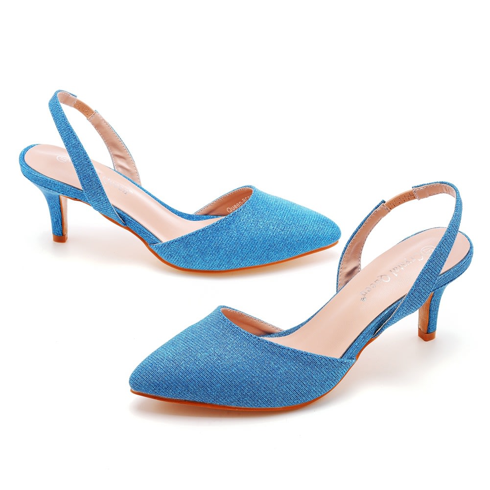 6cm Low-cut Pointed-toe Color-changing Cloth Plus Size Sandals view 30