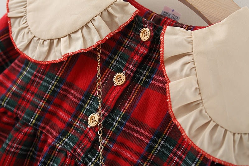 Girls' Long-sleeved Plaid Shirt With Hanging Ornaments view 10