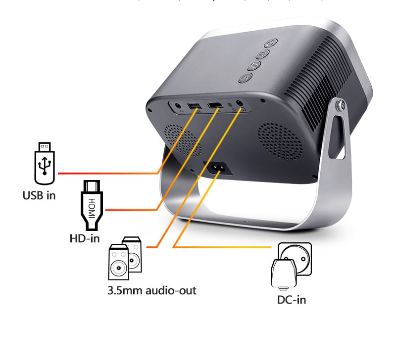 Home HD Portable Projector With Bracket view 16