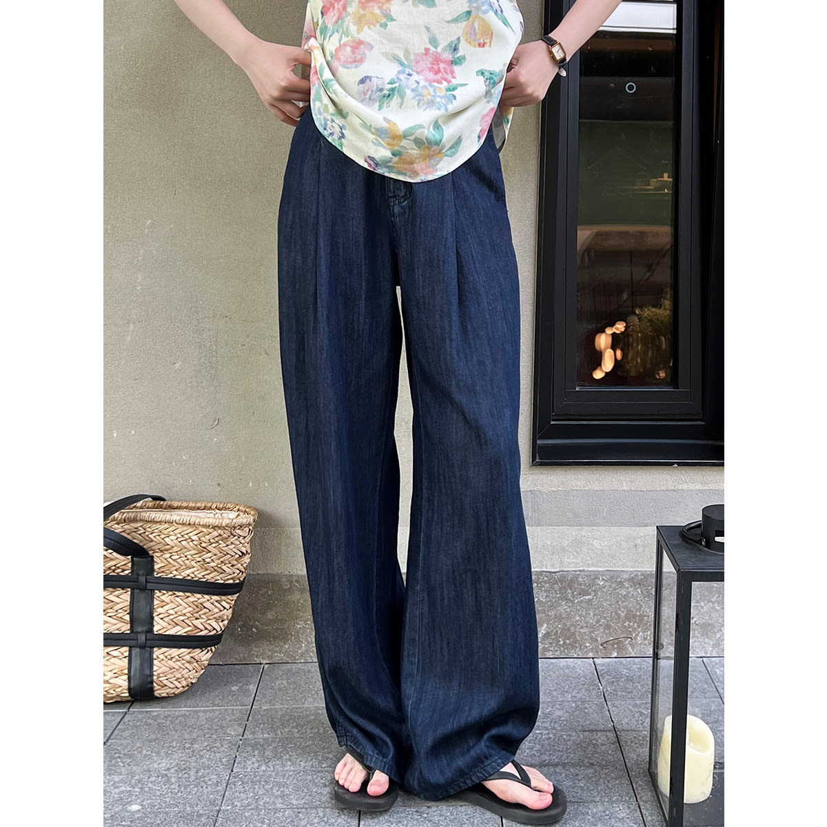 Breathable Cool High Waist Wide Leg Mopping Casual Pants view 6