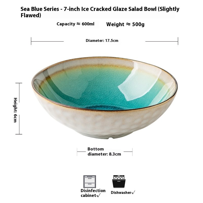 Retro Ice Crack 7-inch Ceramic Noddle Bowl