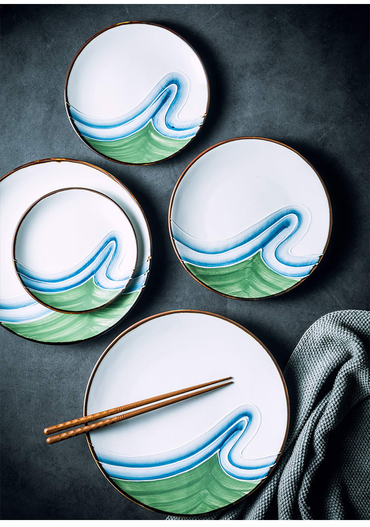 Creative Ceramic Round Shallow Household Western Cuisine Steak Plate view 10