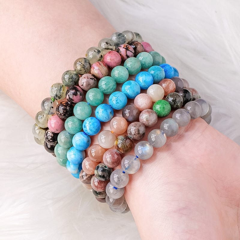 8mm Natural Crystal Stone Beads Bracelet view 3