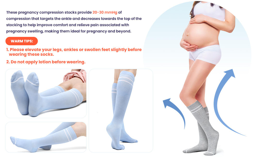 Pregnant Women Elastic Compression Mid-calf Calf Socks Female Skipping Rope Elastic Cycling view 13