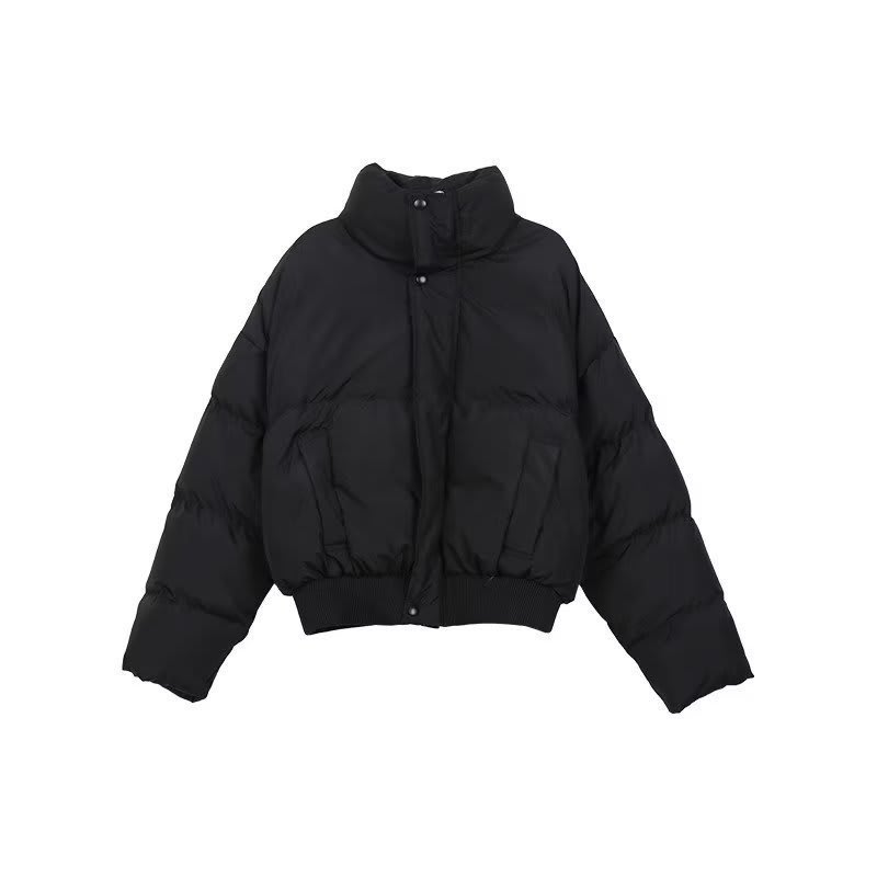 Heavy Simple Stand Collar Casual Short Cotton-padded Coat view 2