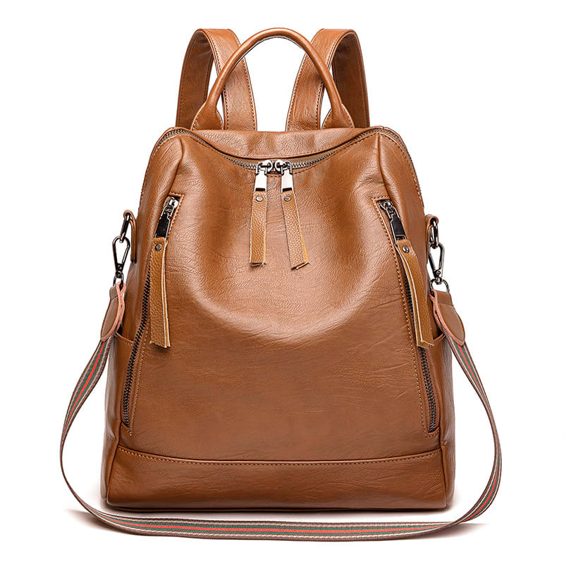 Women's Minimalist Leather Versatile Casual Backpack view 2