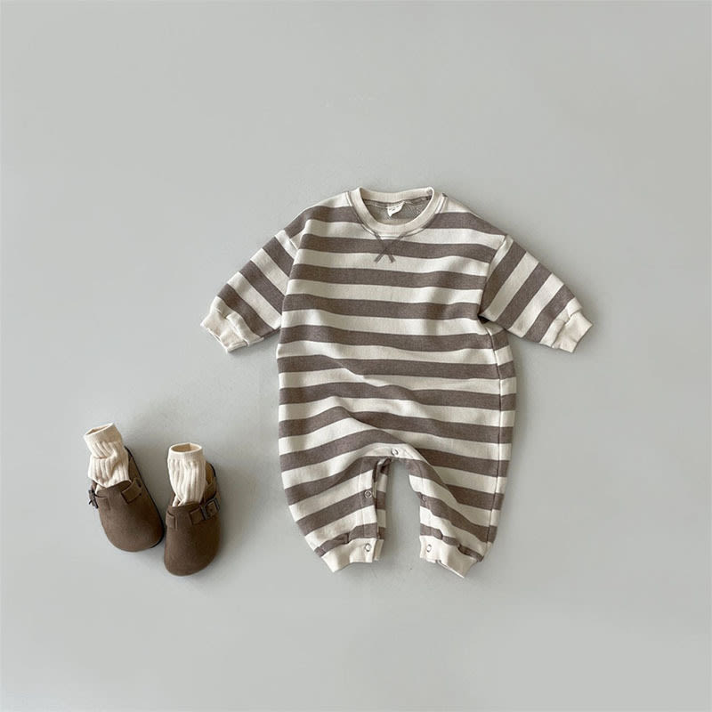 Baby Cotton Comfortable Striped Sweater Jumpsuit Romper view 5