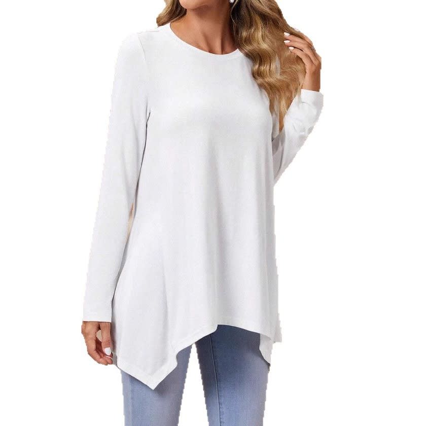 Long Sleeve Irregular Fashion Round Neck Top view 6