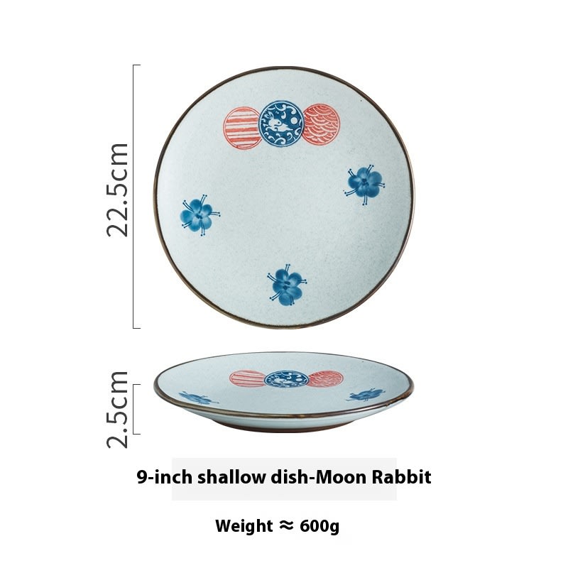 Creative Ceramic Round Shallow Household Western Cuisine Steak Plate view 36