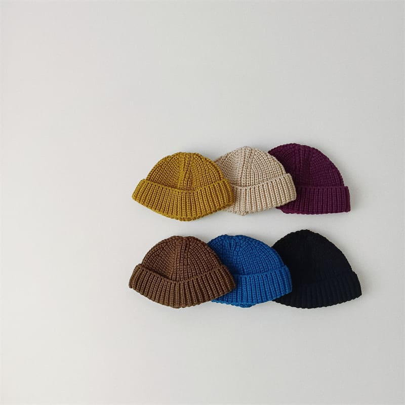 Solid Color Curling Baby Knitted Sleeve Cap view 4