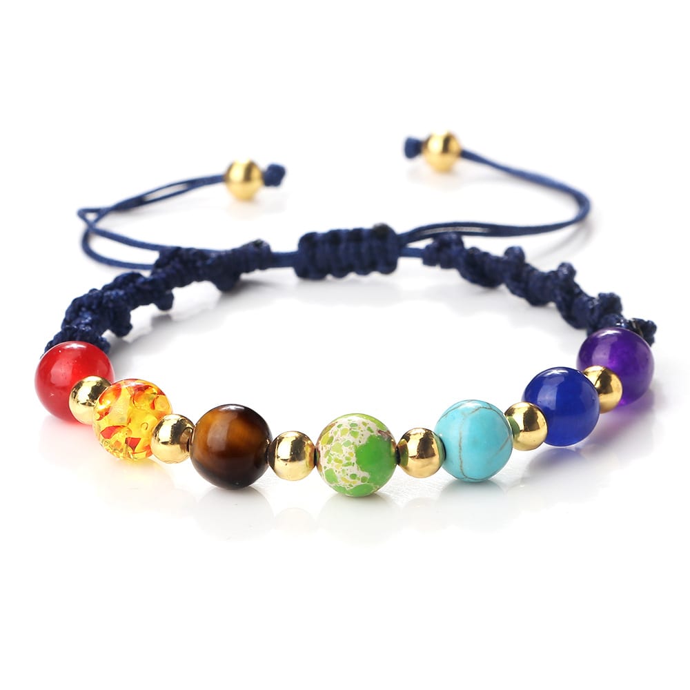 Colorful Stone Beads Bracelet Yoga Woven Hand Strap view 5