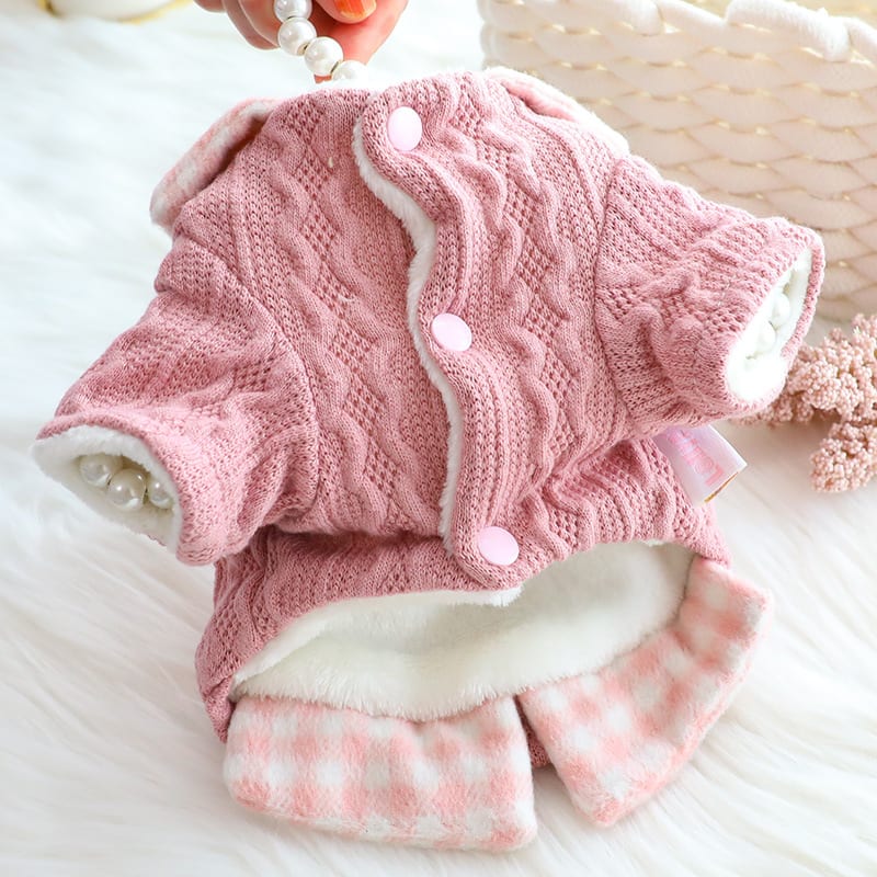Dog Clothes Sweater Fake Two Pieces Fleece-lined Warm Cotton view 4