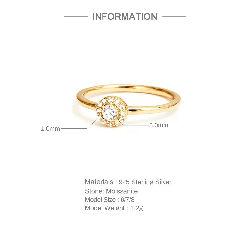 Wind Rounded Corner Moissanite Ring 18K Gold view 8