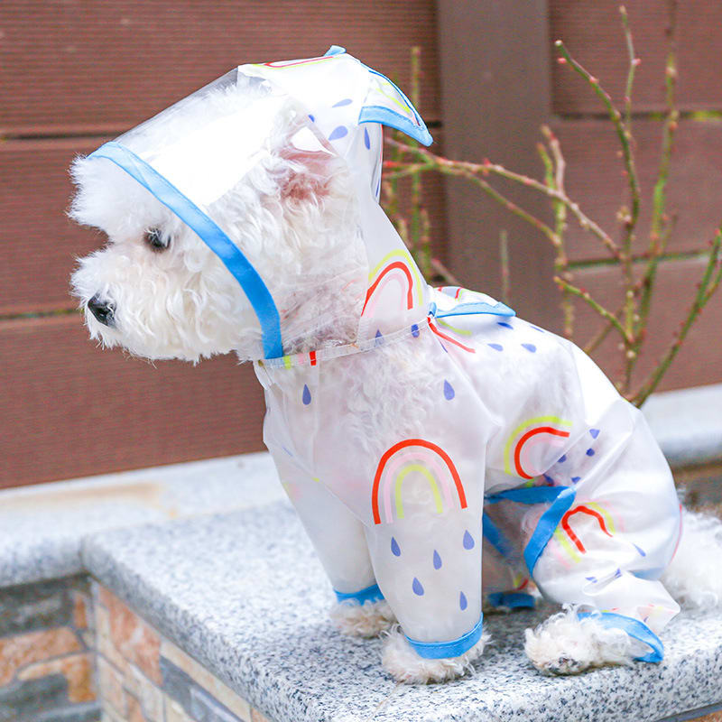 Transparent Waterproof Rainbow Dog Raincoat view 5