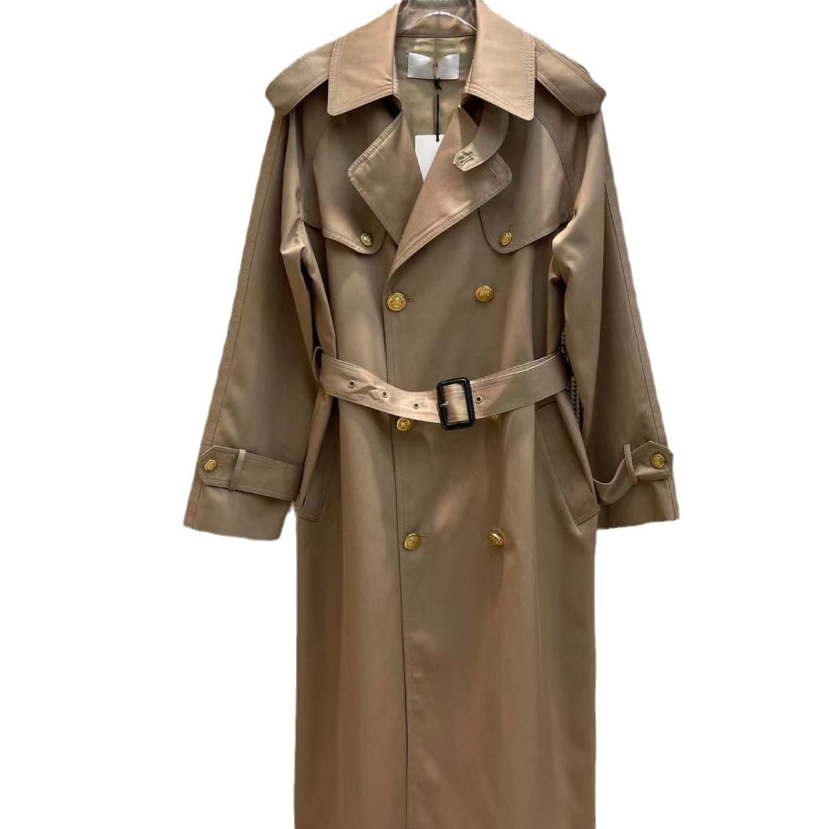 Waist-tight Design Jacquard Lining Trench Coat view 1
