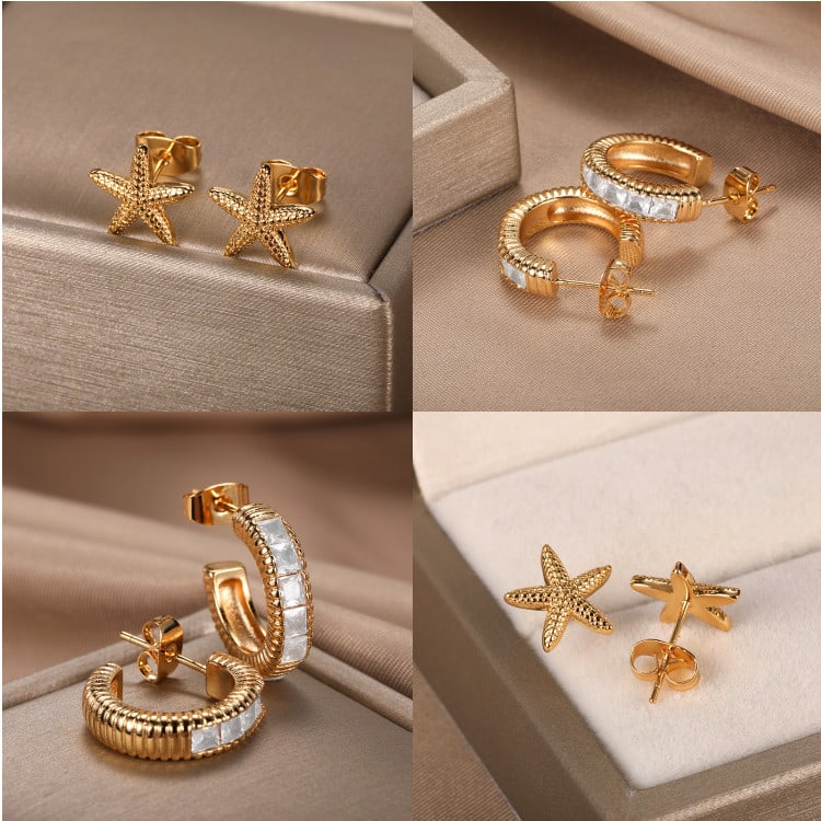 New Starfish Stud Earrings Women's All-matching Graceful view 8