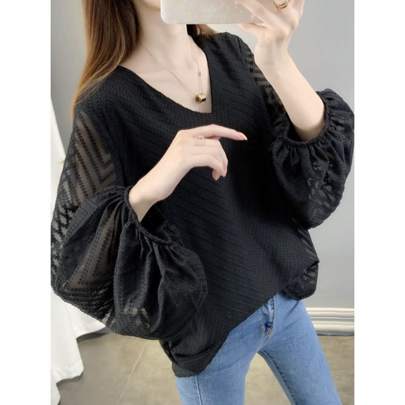 High-end Chiffon Top Fairy Slimming Belly-covering view 2