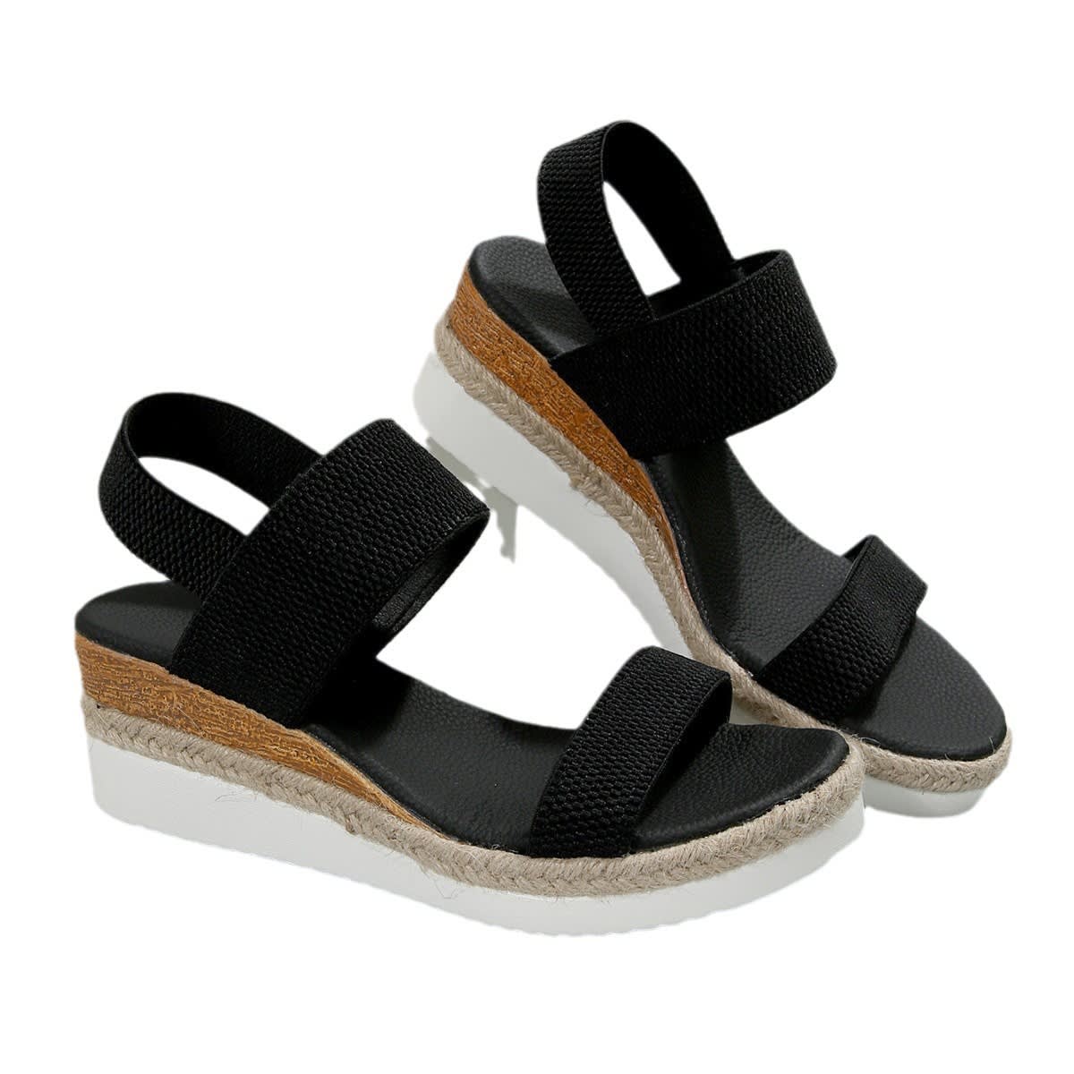 Peep Toe Plus Size Buckle Wedge Platform view 1