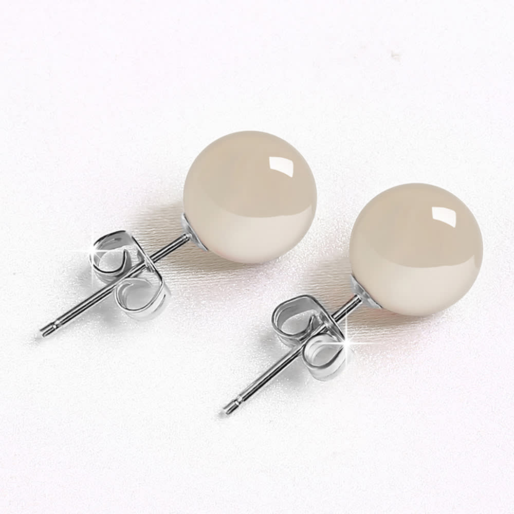 Female Minimalist Pure Silver Red Agate Earrings view 10