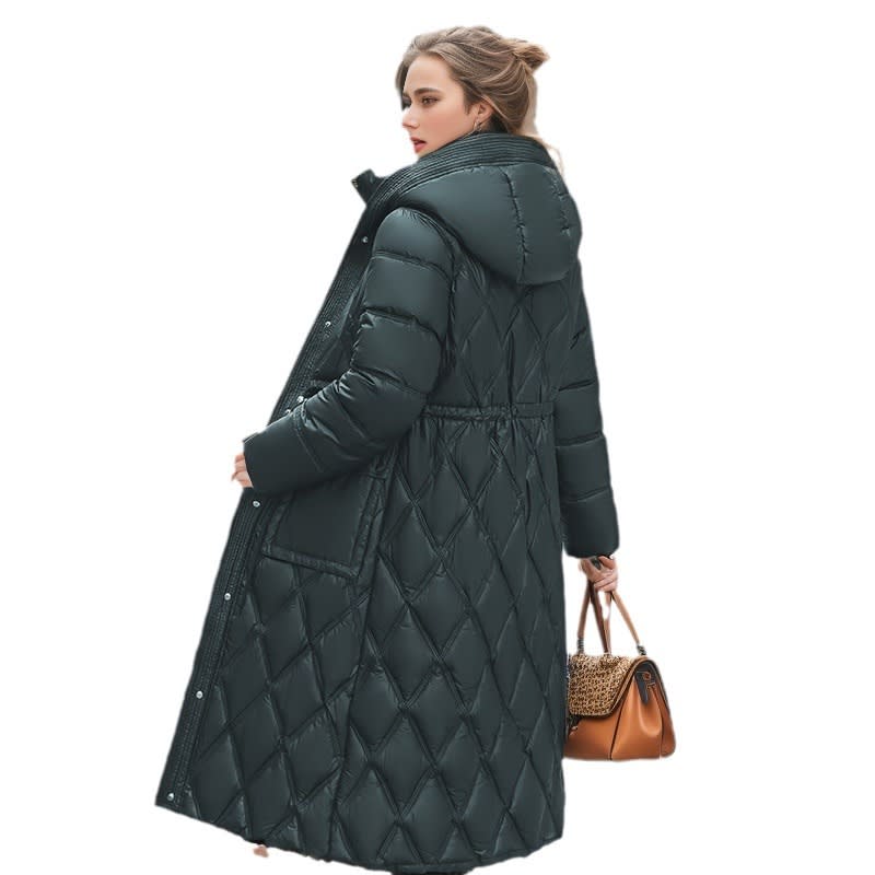 Thick Mid-length Below The Knee Hooded Winter Women's Down Jacket view 4