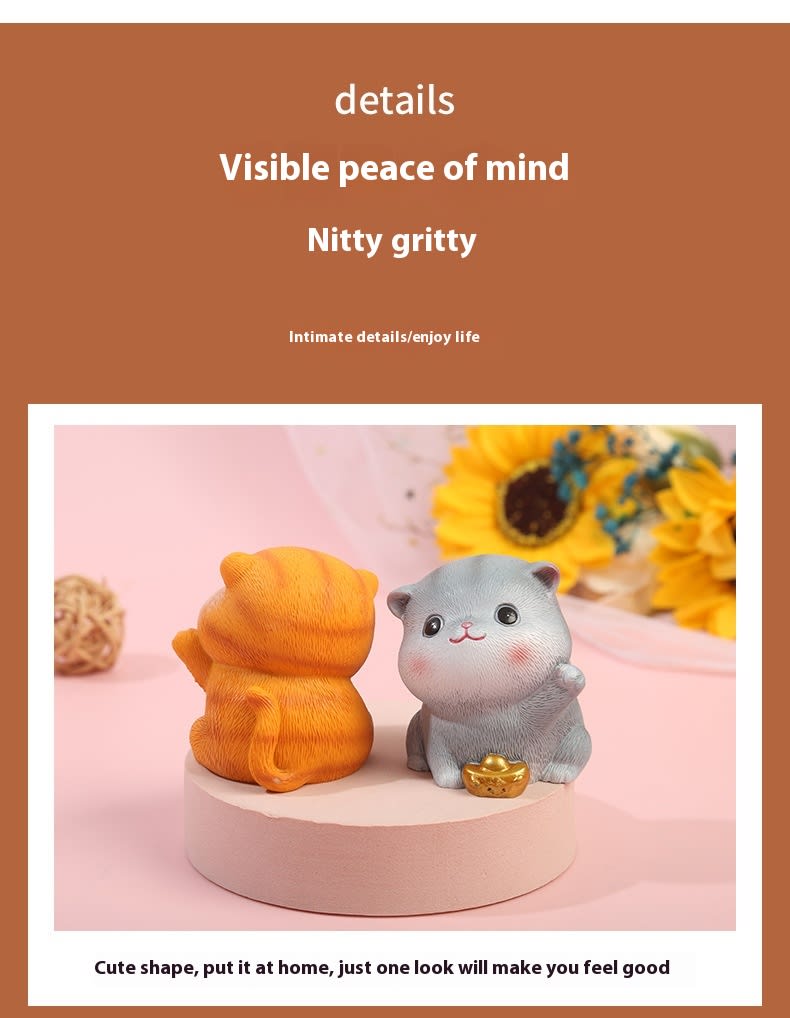 Cartoon Cute Cat Children's Room Cute Resin Decorations view 20
