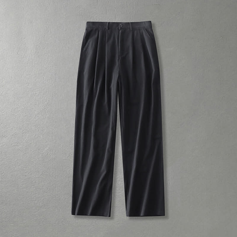 Cotton Linen Pants Men's Autumn Loose Straight view 2