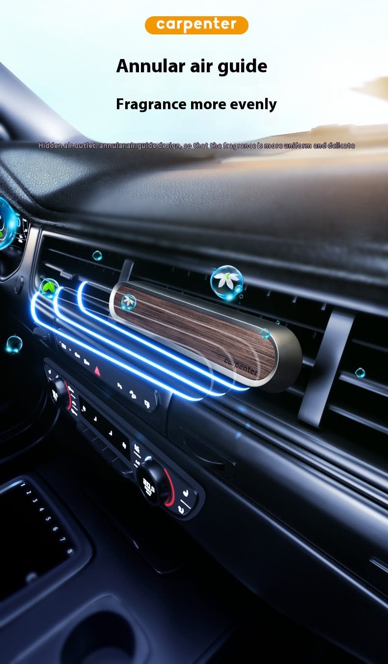 Car Aromatherapy Walnut Alloy Air Outlet Decoration view 4