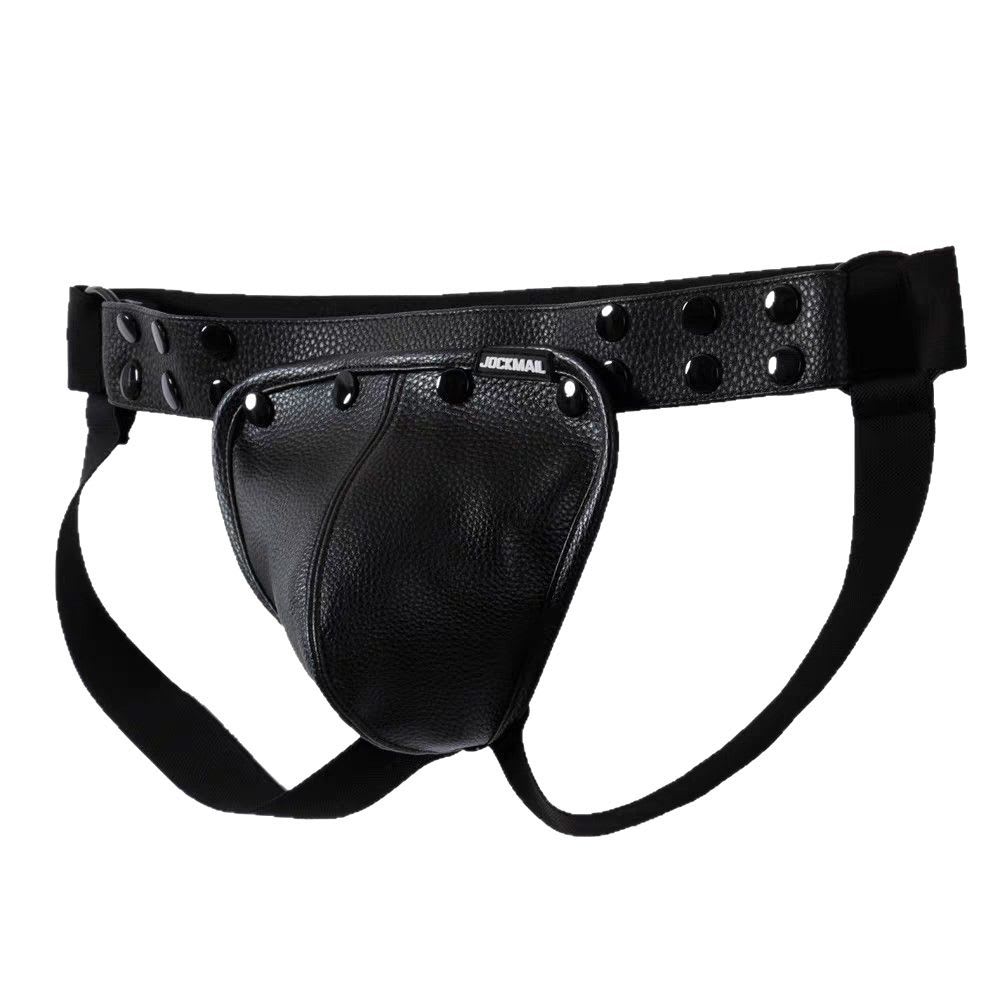 Men's Removable Big Bag Adjustable Leather Underpants view 5